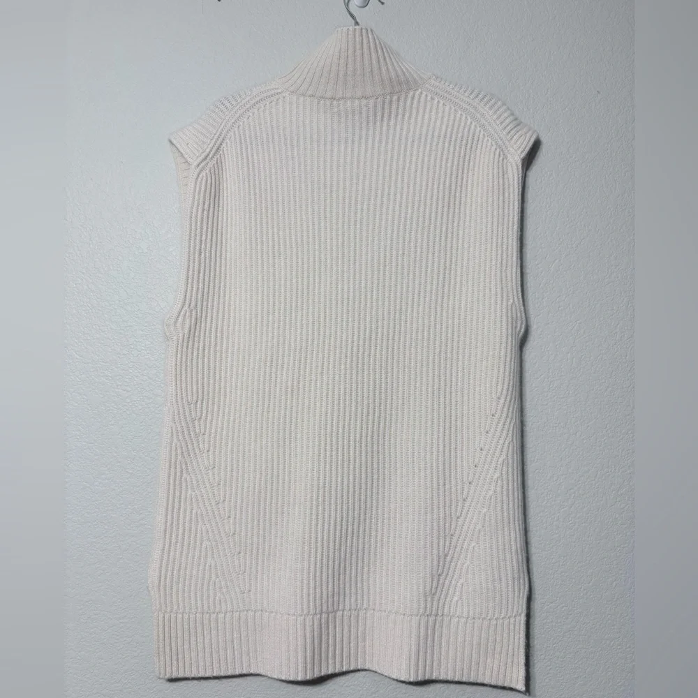 NEW J. Crew SZ S-M Ribbed 100% Cashmere Sleeveless Turtleneck Tunic Heavyweight - Picture 3 of 16